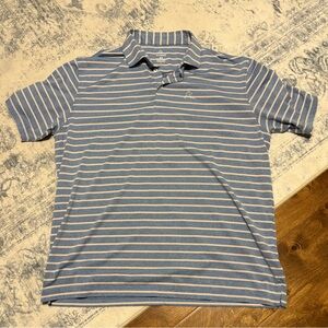 Rhoback Light Blue and Pink Stripe Polo XL